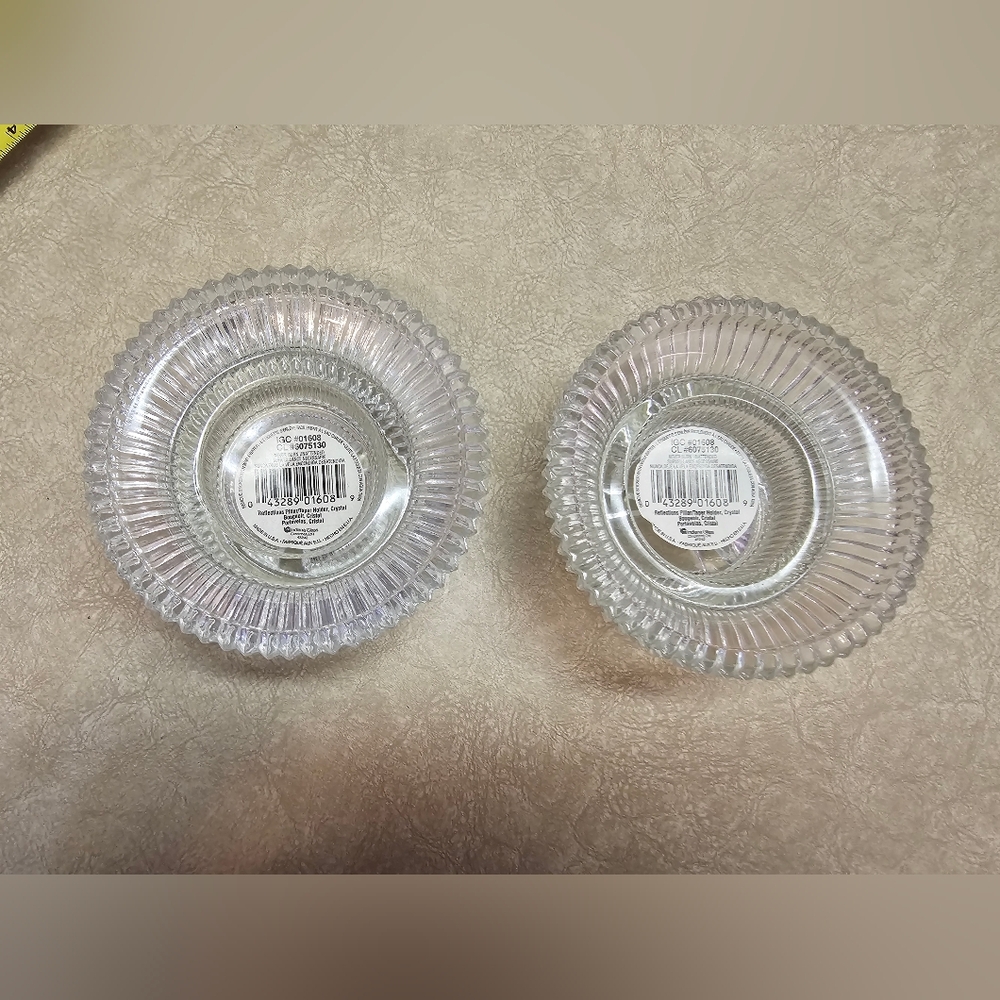 Crystal Candle Holders Set Of 2 Vintage